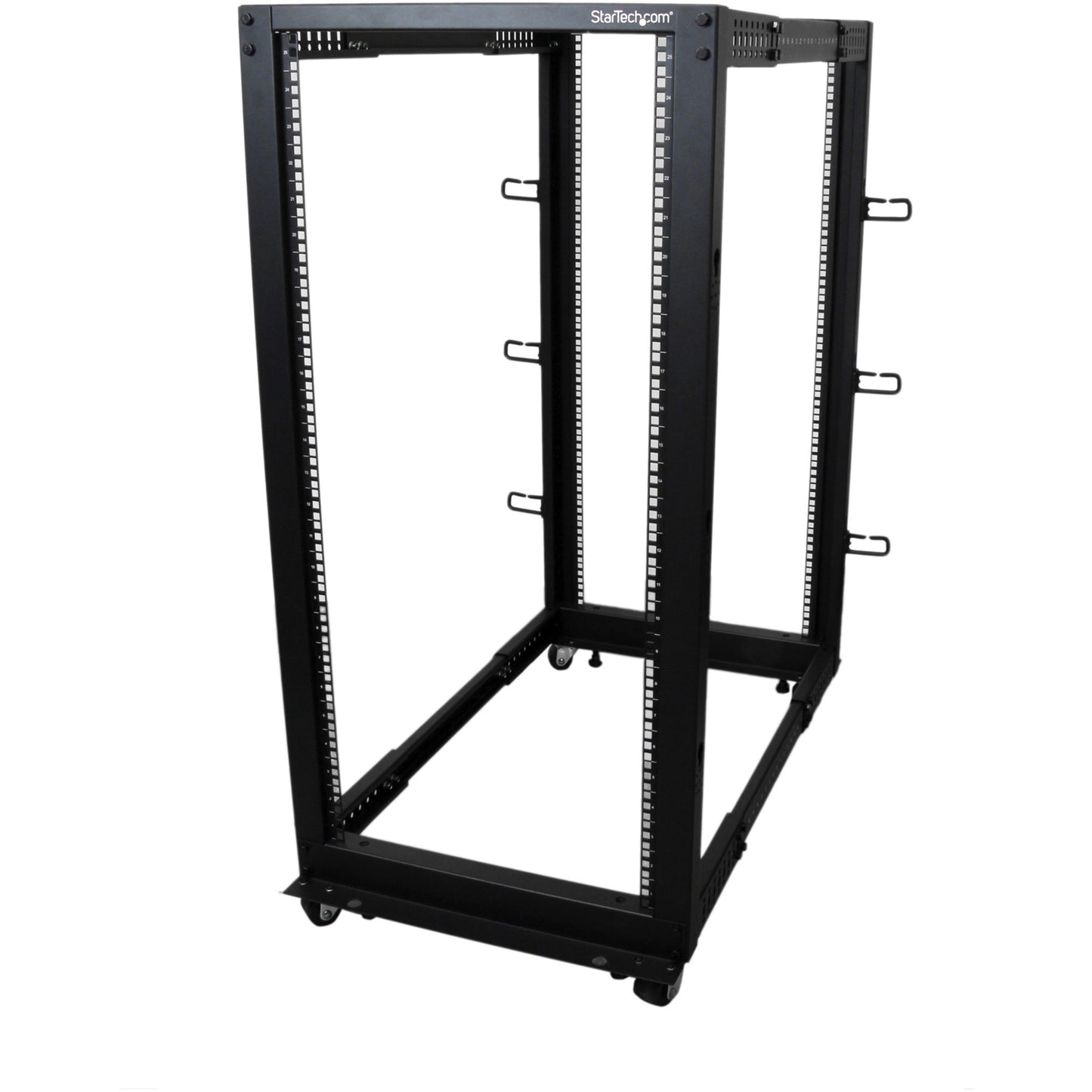 Main Image for StarTech.com 4-Post 25U Mobile Open Frame Server Rack, 19in Network Rack with Casters, Rolling Rack for Computer/AV/Data/IT Equipment