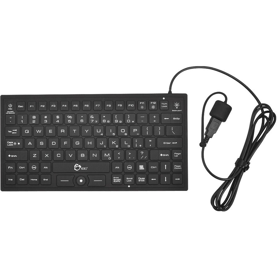 Front Image for SIIG Industrial/Medical Grade Washable Backlit Keyboard with Pointing Device