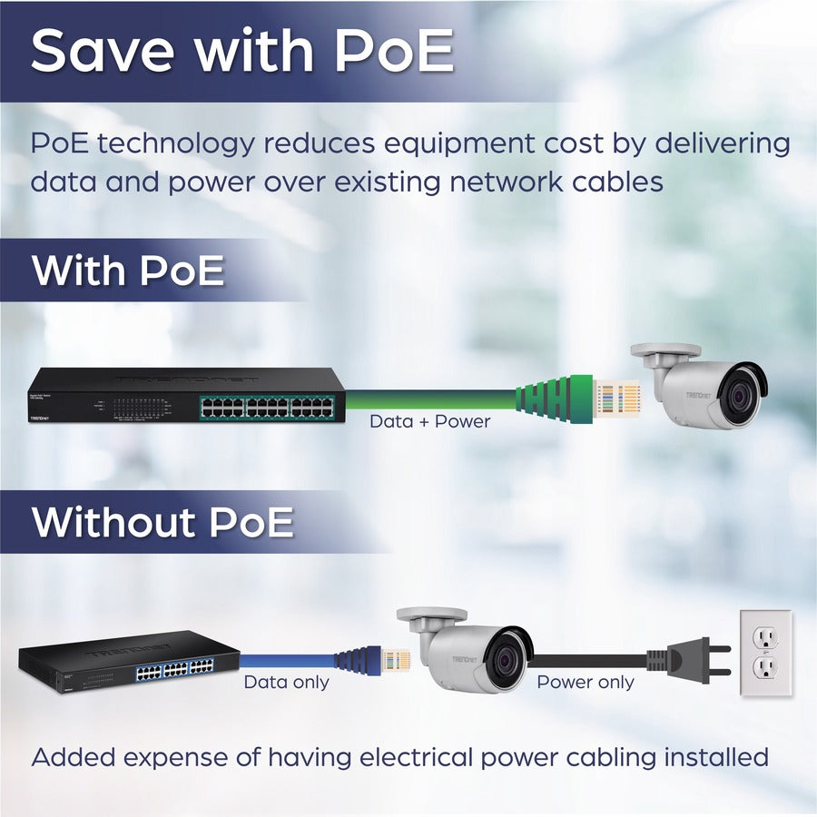 Alternate-Image6 Image for TRENDnet 24-Port Gigabit PoE+ Switch, 24 x Gigabit PoE+ Ports, 370W Power Budget, 48Gbps Switch Capacity, RackMount Kit Included, Ethernet Network Switch, Metal, Lifetime Protection, Black, TPE-TG240G
