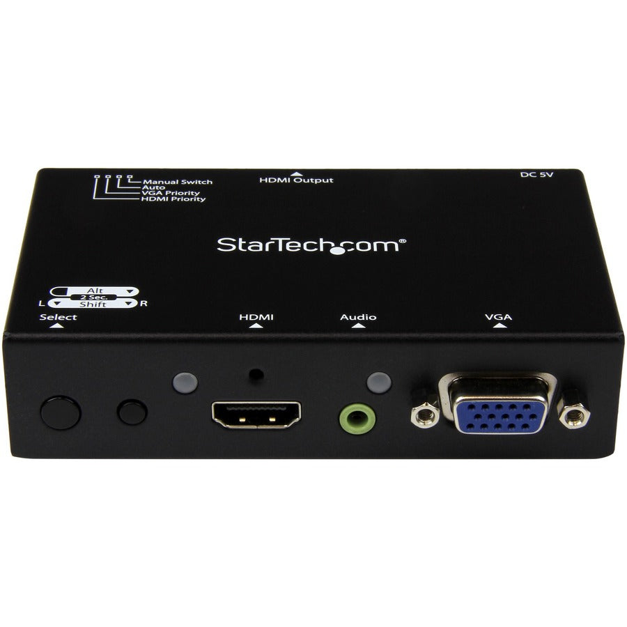 Alternate-Image1 Image for StarTech 2x1 HDMI + VGA to HDMI Converter Switch w/ Automatic and Priority Switching - 1080p, TAA