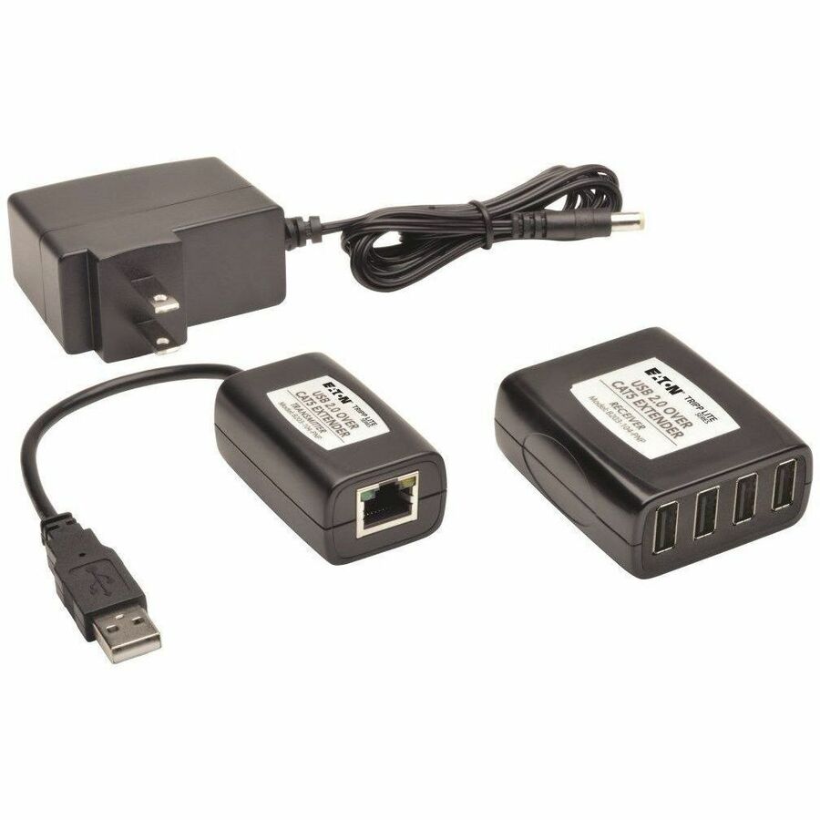 Alternate-Image5 Image for Eaton Tripp Lite Series 4-Port Plug-and-Play USB 2.0 over Cat5/Cat6 Extender Kit, Transmitter & Receiver, USB up to 164.04 ft. (50M), TAA
