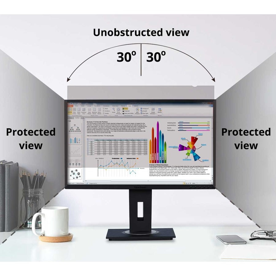 Alternate-Image4 Image for ViewSonic 23.6" Privacy Filter Screen Protector for Widescreen (16:9) LCD Monitor Lightweight Anti-glare and Anti-scratch, Black.