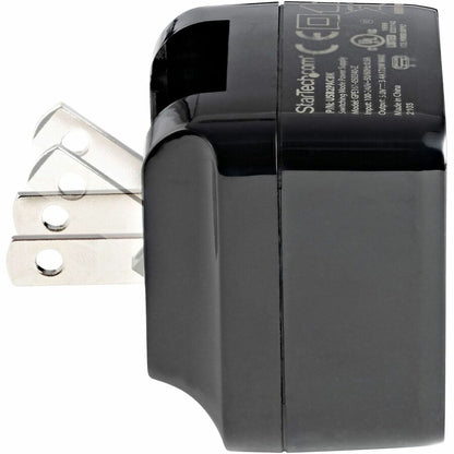 Alternate-Image7 Image for StarTech.com Travel USB Wall Charger - 2 Port - Black - Universal Travel Adapter - International Power Adapter - USB Charger