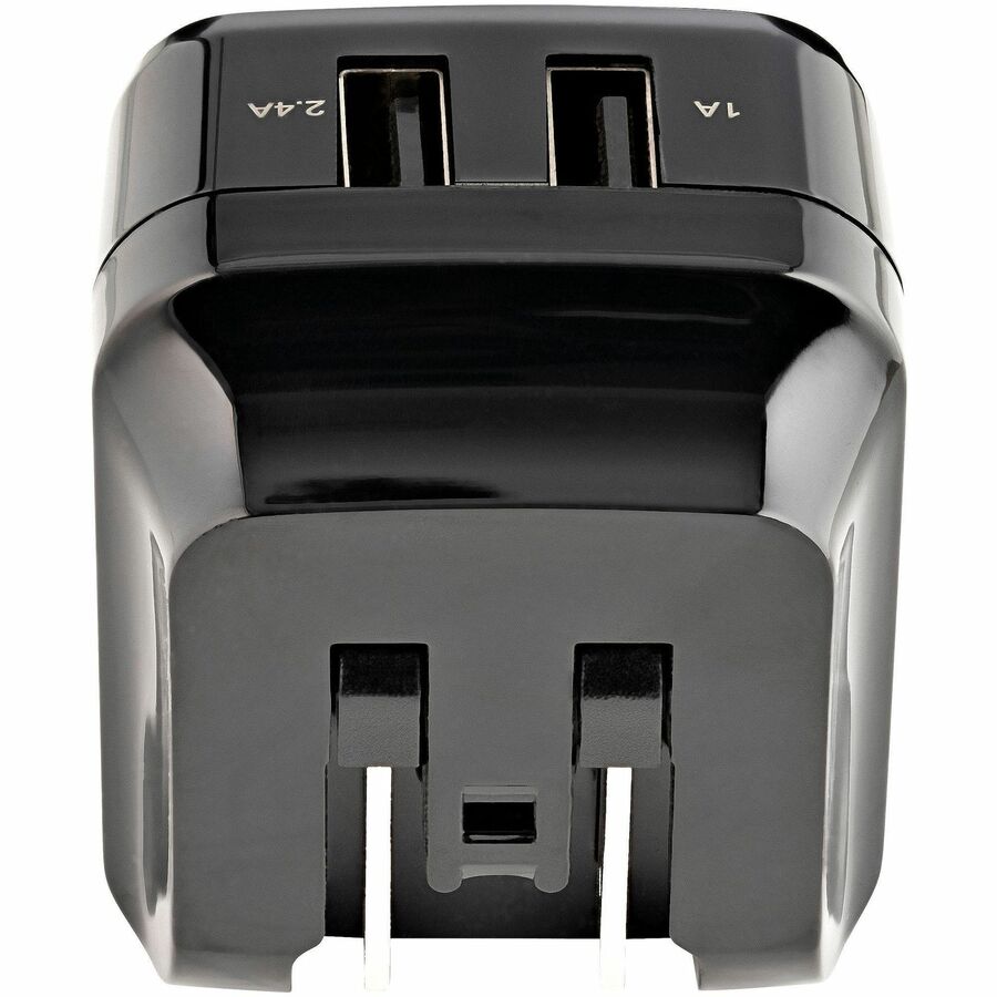 Alternate-Image6 Image for StarTech.com Travel USB Wall Charger - 2 Port - Black - Universal Travel Adapter - International Power Adapter - USB Charger