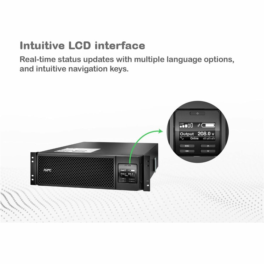 Alternate-Image9 Image for APC Smart-UPS On-Line, 5.4kVA, Rackmount 3U, 208V, 2x L6-20R+2x L6-30R NEMA outlets, Network Card+SmartSlot, Extended runtime, W/ rail kit