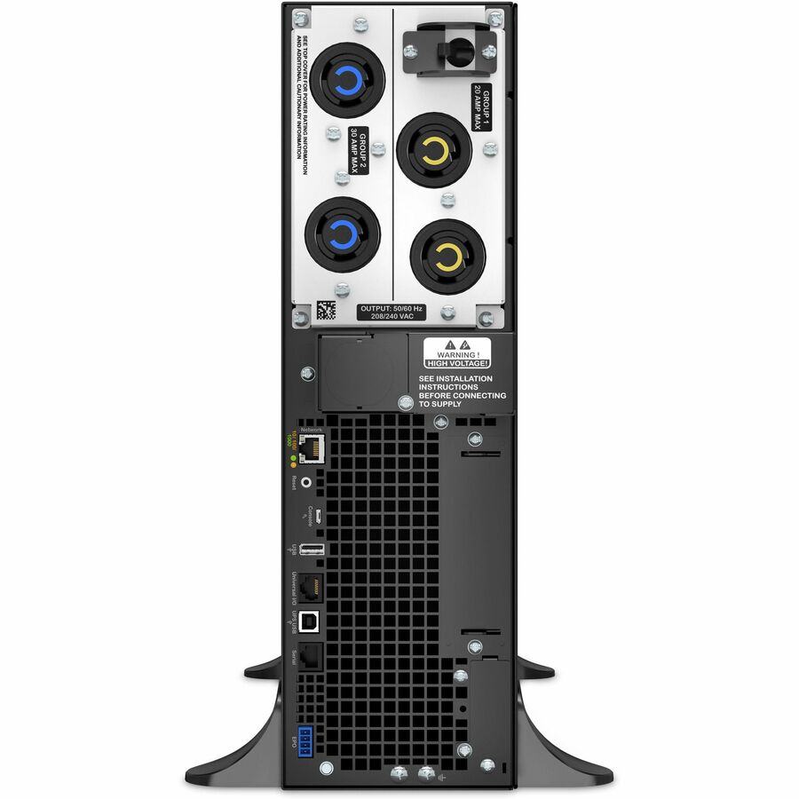 Rear Image for APC Smart-UPS On-Line, 5.4kVA, Tower, 208V, 2x L6-20R+2x L6-30R NEMA outlets, Network Card+SmartSlot, Extended runtime, W/O rail kit