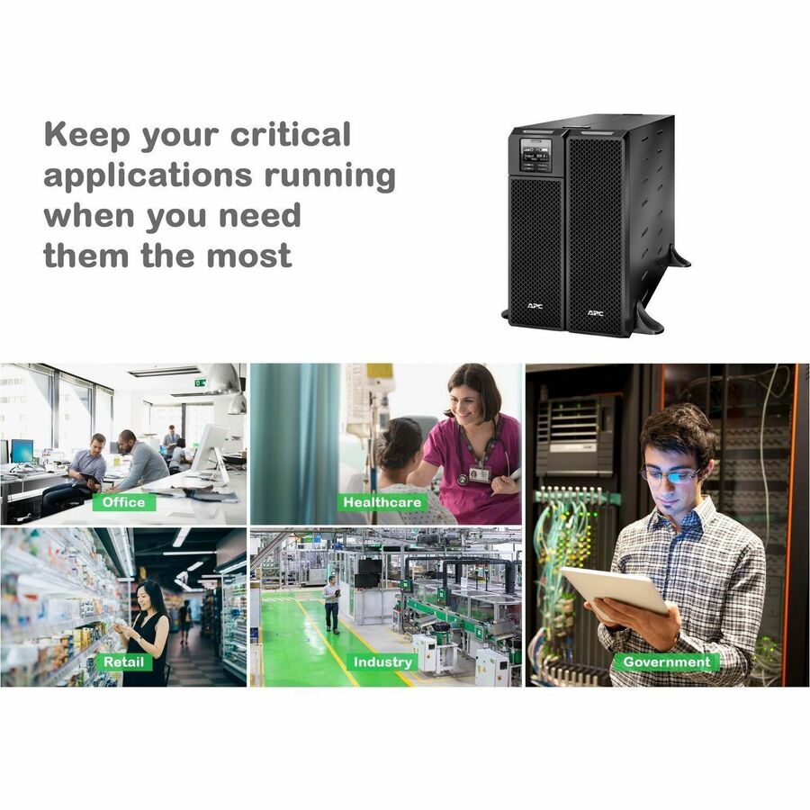 Alternate-Image7 Image for APC Smart-UPS On-Line, 5.4kVA, Tower, 208V, 2x L6-20R+2x L6-30R NEMA outlets, Network Card+SmartSlot, Extended runtime, W/O rail kit