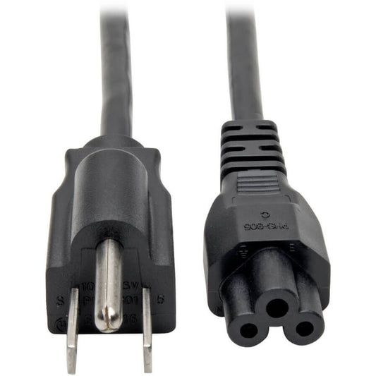 Main Image for Eaton Tripp Lite Series 3-Slot Power Cord, NEMA 5-15P to C5 - Laptop/Notebook, 10A, 125V, 18 AWG, 3 ft. (0.91 m), Black