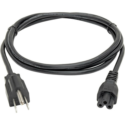 Alternate-Image1 Image for Eaton Tripp Lite Series 3-Slot Power Cord, NEMA 5-15P to C5 - Laptop/Notebook, 10A, 125V, 18 AWG, 3 ft. (0.91 m), Black