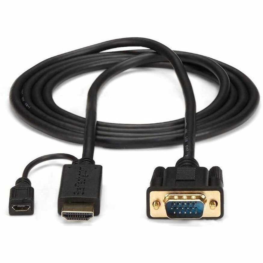 Alternate-Image5 Image for StarTech.com HDMI to VGA Cable - 6 ft / 2m - 1080p - 1920 x 1200 - Active HDMI Cable - Monitor Cable - Computer Cable