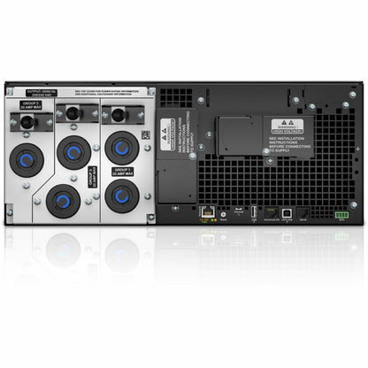 Rear Image for APC Smart-UPS On-Line, 6kVA/6kW, Rackmount 4U, 208V, 2x L6-20R+3x L6-30R NEMA outlets, Network Card+SmartSlot, Extended runtime, W/ rail kit