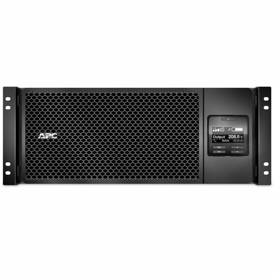 Front Image for APC Smart-UPS On-Line, 6kVA/6kW, Rackmount 4U, 208V, 2x L6-20R+3x L6-30R NEMA outlets, Network Card+SmartSlot, Extended runtime, W/ rail kit