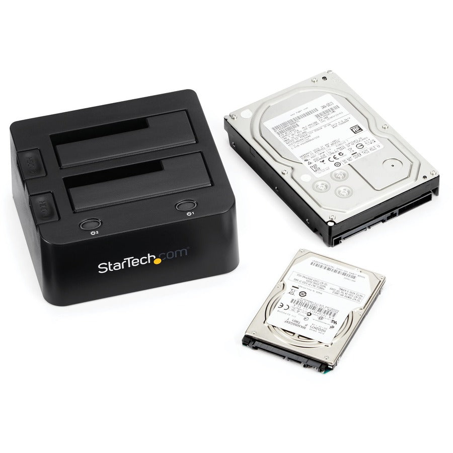 Alternate-Image2 Image for StarTech.com Dual-Bay USB 3.0 to SATA and IDE Hard Drive Docking Station, 2.5/3.5" SATA III and IDE (40 pin), SSD/HDD Dock, Top-Loading