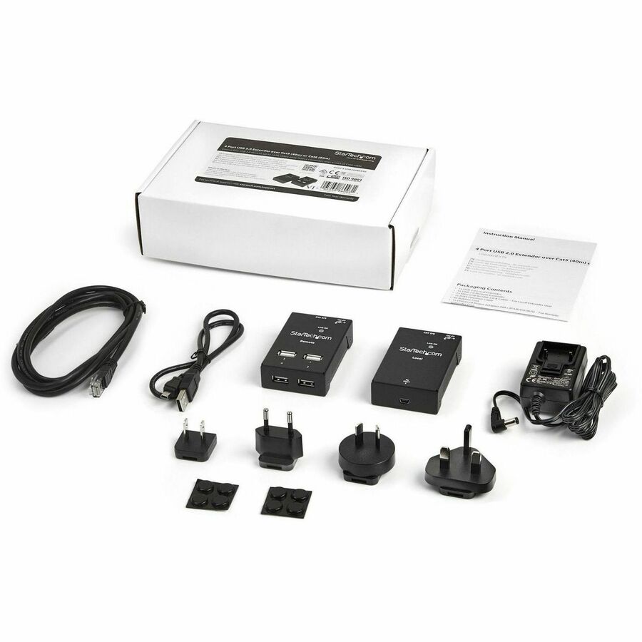 Alternate-Image1 Image for StarTech.com 4 Port USB 2.0-Over-Cat5-or-Cat6 Extender - up to 130ft (40m)