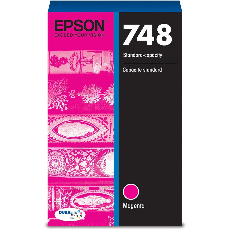 Front Image for Epson DURABrite Pro 748 Original Standard Yield Inkjet Ink Cartridge - Magenta - 1 Each