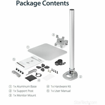 Alternate-Image5 Image for StarTech.com Single Monitor Stand, For up to 34" (30.9lb/14kg) VESA Mount Monitors, Works with iMac / Apple Cinema Displays, Steel, Silver