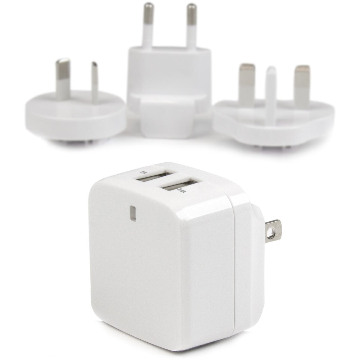 Main Image for StarTech Travel USB Wall Charger - 2 Port - White - Universal Travel Adapter - International Power Adapter - USB Charger