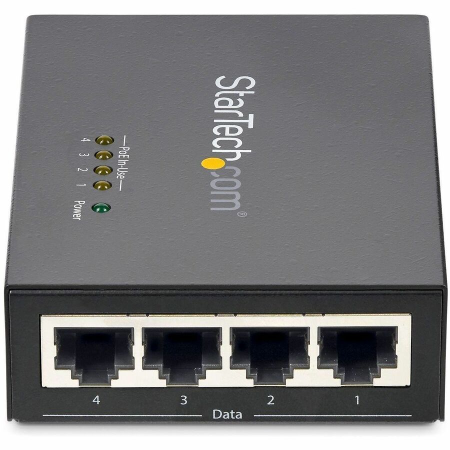 Alternate-Image3 Image for StarTech 4 Port Gigabit Midspan, PoE+ Injector, 802.3at and 802.3af, TAA