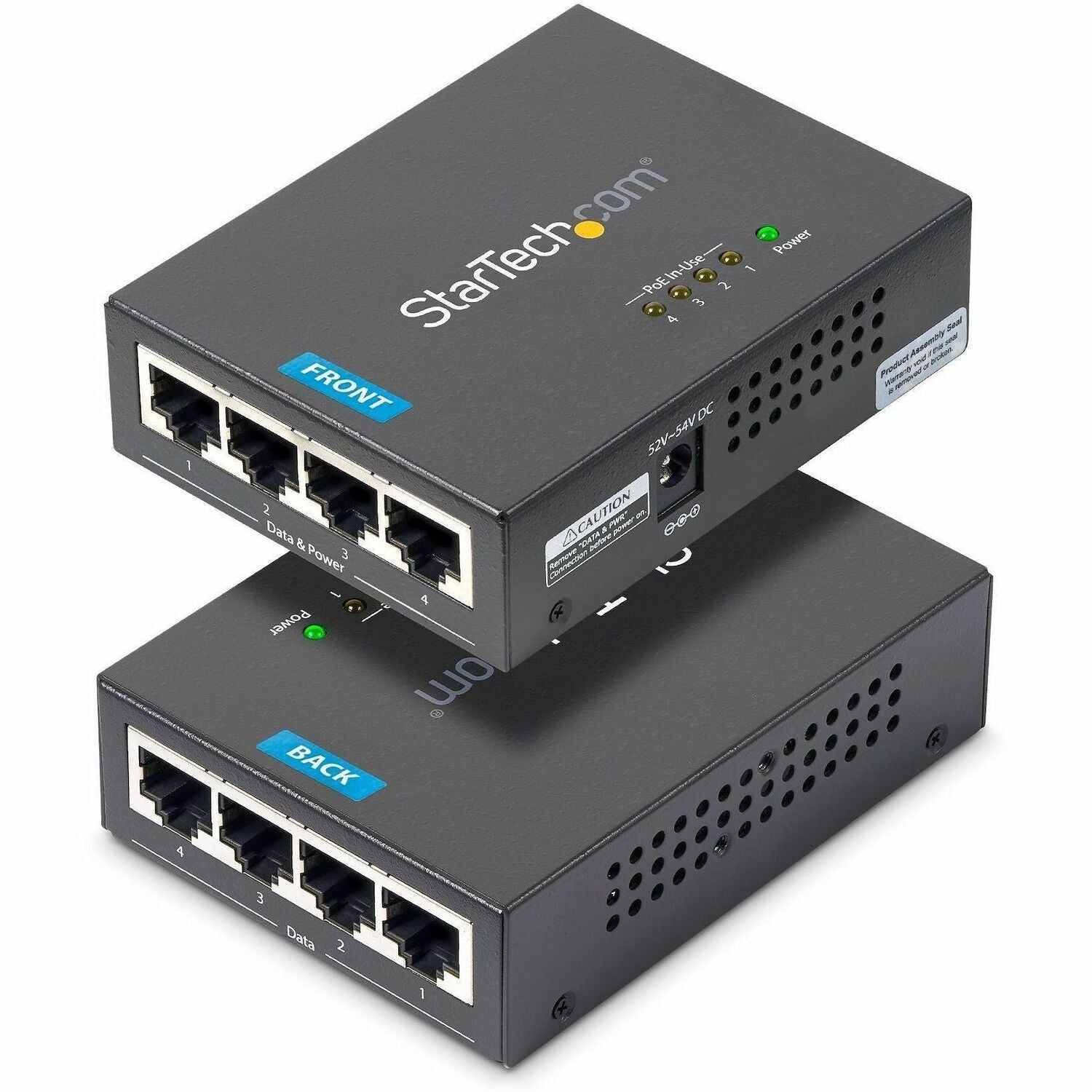 Main Image for StarTech 4 Port Gigabit Midspan, PoE+ Injector, 802.3at and 802.3af, TAA