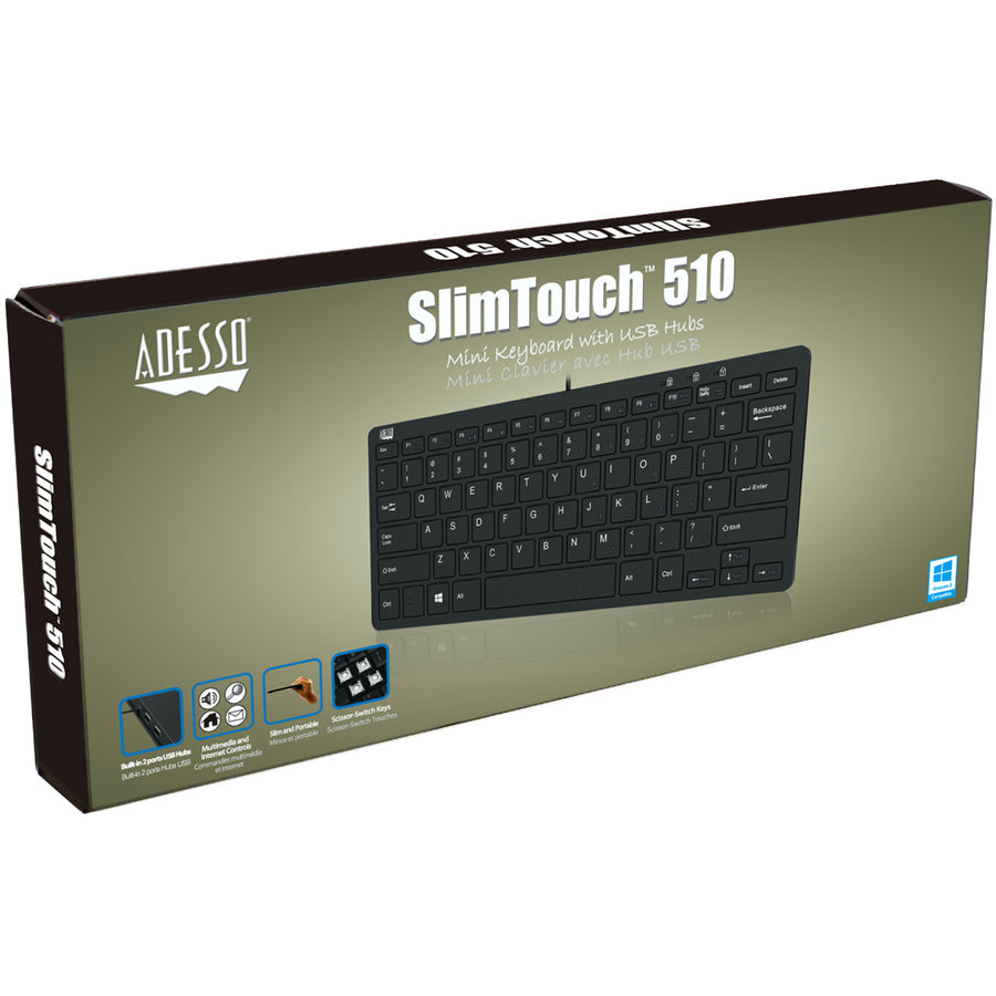 Alternate-Image2 Image for Adesso Mini Keyboard with USB Hubs