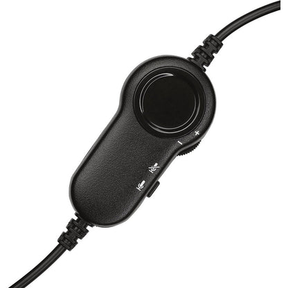Alternate-Image3 Image for Logitech H151 Stereo Headset with Rotating Boom Mic (Black) - Stereo - 3.5MM AUDIO JACK CONNECTION - Wired - In-Line Control - 22 Ohm - 20 Hz - 20 kHz - Over-the-head - 5.9 ft Cable - Black