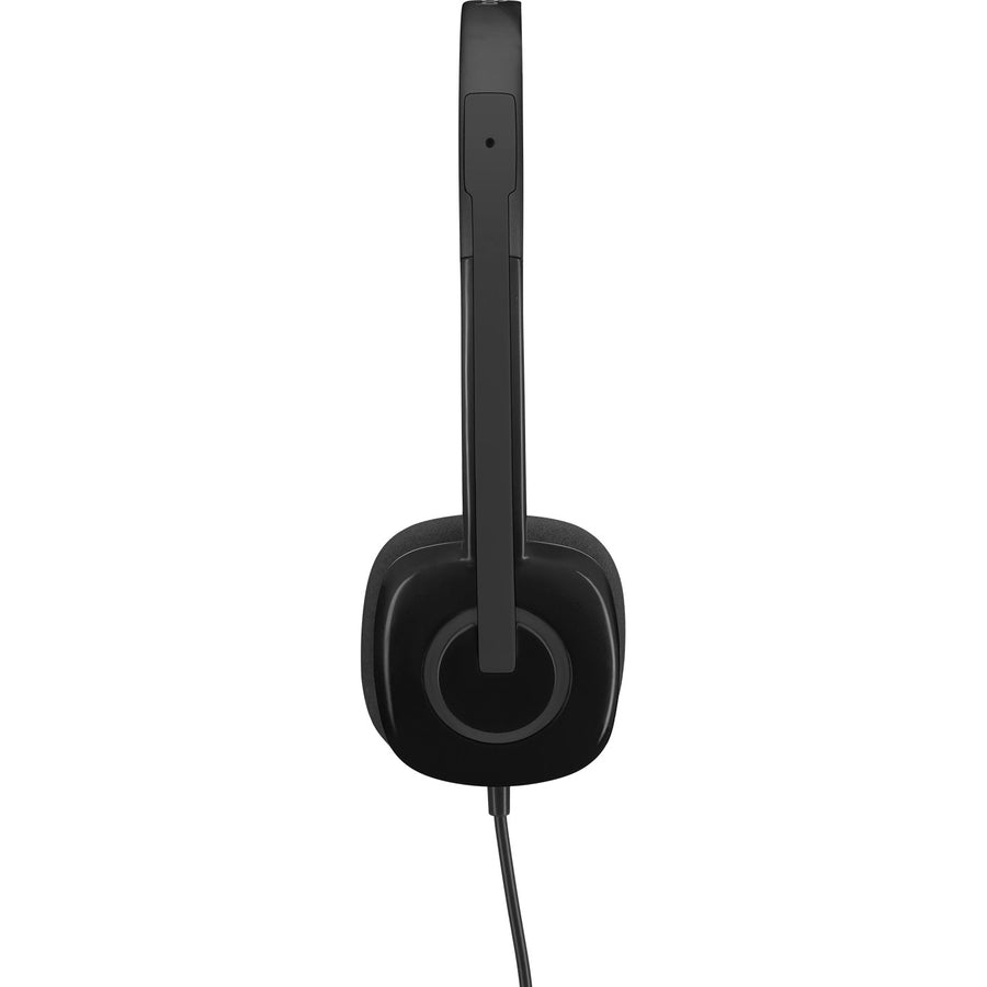 Right Image for Logitech H151 Stereo Headset with Rotating Boom Mic (Black) - Stereo - 3.5MM AUDIO JACK CONNECTION - Wired - In-Line Control - 22 Ohm - 20 Hz - 20 kHz - Over-the-head - 5.9 ft Cable - Black