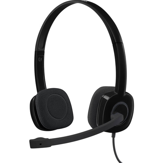 Main Image for Logitech H151 Stereo Headset with Rotating Boom Mic (Black) - Stereo - 3.5MM AUDIO JACK CONNECTION - Wired - In-Line Control - 22 Ohm - 20 Hz - 20 kHz - Over-the-head - 5.9 ft Cable - Black