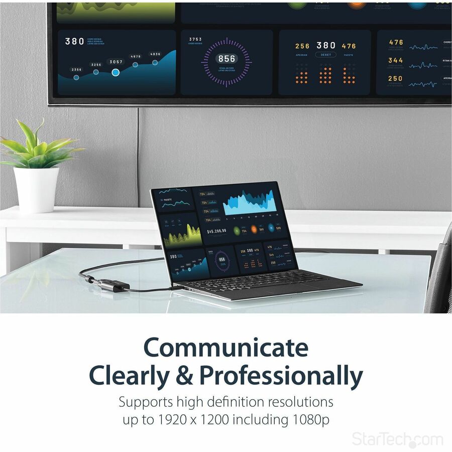 Alternate-Image3 Image for StarTech.com USB-C to VGA Adapter - Thunderbolt 3 Compatible - USB C Adapter - USB Type C to VGA Dongle Converter