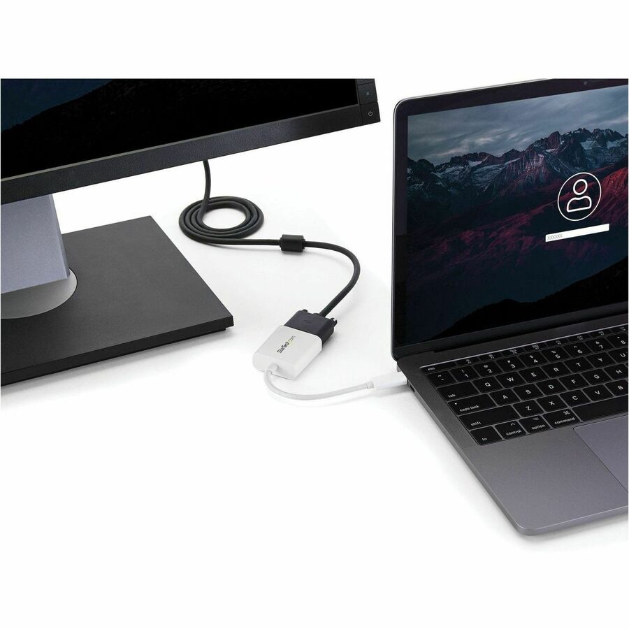 Alternate-Image5 Image for StarTech.com USB-C to VGA Adapter - White - Thunderbolt 3 Compatible - USB C Adapter - USB Type C to VGA Dongle Converter