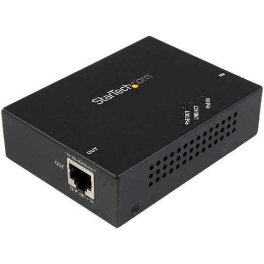 Main Image for StarTech.com 1 Port Gigabit PoE+ Extender - 802.3at and 802.3af - 100 m (330 ft) - Power over Ethernet Extender - PoE Repeater Network Extender