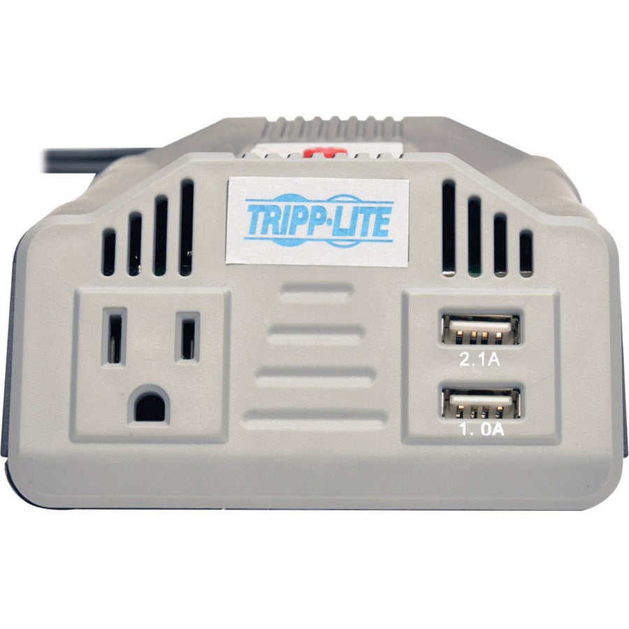 Front Image for Eaton Tripp Lite Series 200W PowerVerter Ultra-Compact Car Inverter with Outlet and 2 USB Charging Ports