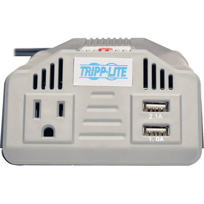 Front Image for Eaton Tripp Lite Series 200W PowerVerter Ultra-Compact Car Inverter with Outlet and 2 USB Charging Ports