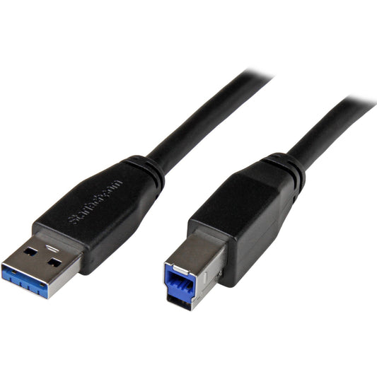Main Image for StarTech.com 5m 15 ft Active USB 3.0 (5Gbps) USB-A to USB-B Cable - M/M - USB A to B Cable - USB 3.2 Gen 1