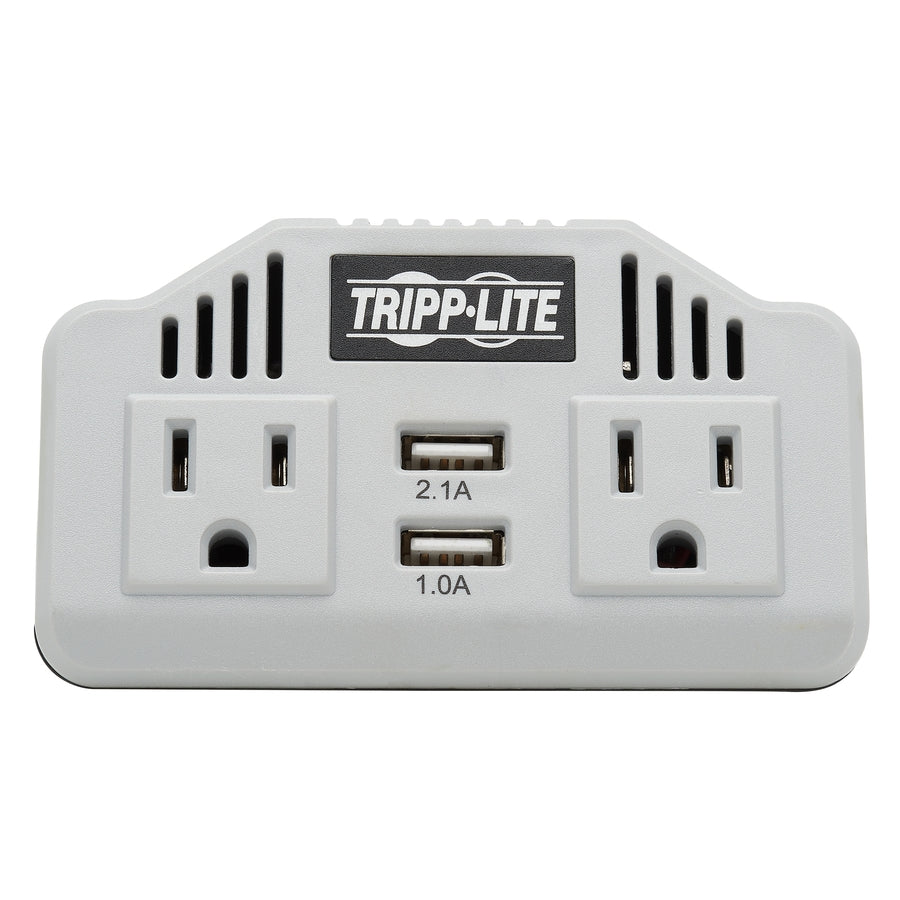 Alternate-Image2 Image for Eaton Tripp Lite Series 400W PowerVerter Ultra-Compact Car Inverter with 2 AC/2USB - 3.1A/Battery Cables/Cigarette Lighter Adapter (CLA)