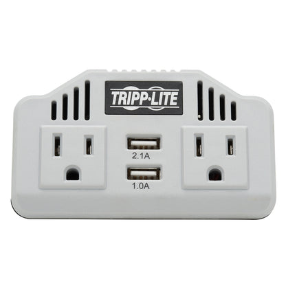 Alternate-Image2 Image for Eaton Tripp Lite Series 400W PowerVerter Ultra-Compact Car Inverter with 2 AC/2USB - 3.1A/Battery Cables/Cigarette Lighter Adapter (CLA)