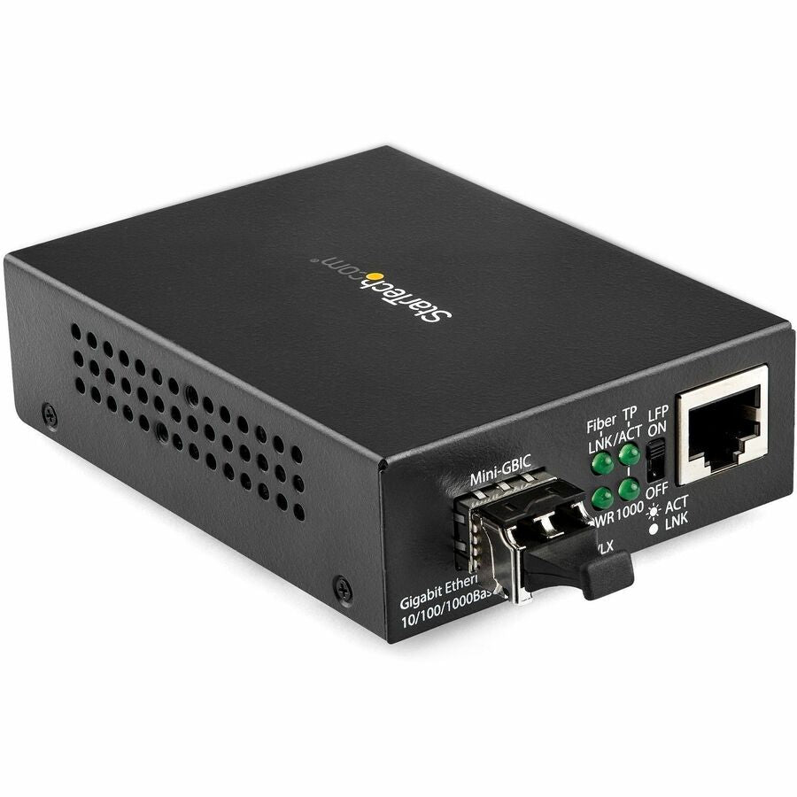 Alternate-Image2 Image for StarTech.com Gigabit Ethernet Fiber Media Converter - Compact - 850nm MM LC - 550m - With MM SFP Transceiver
