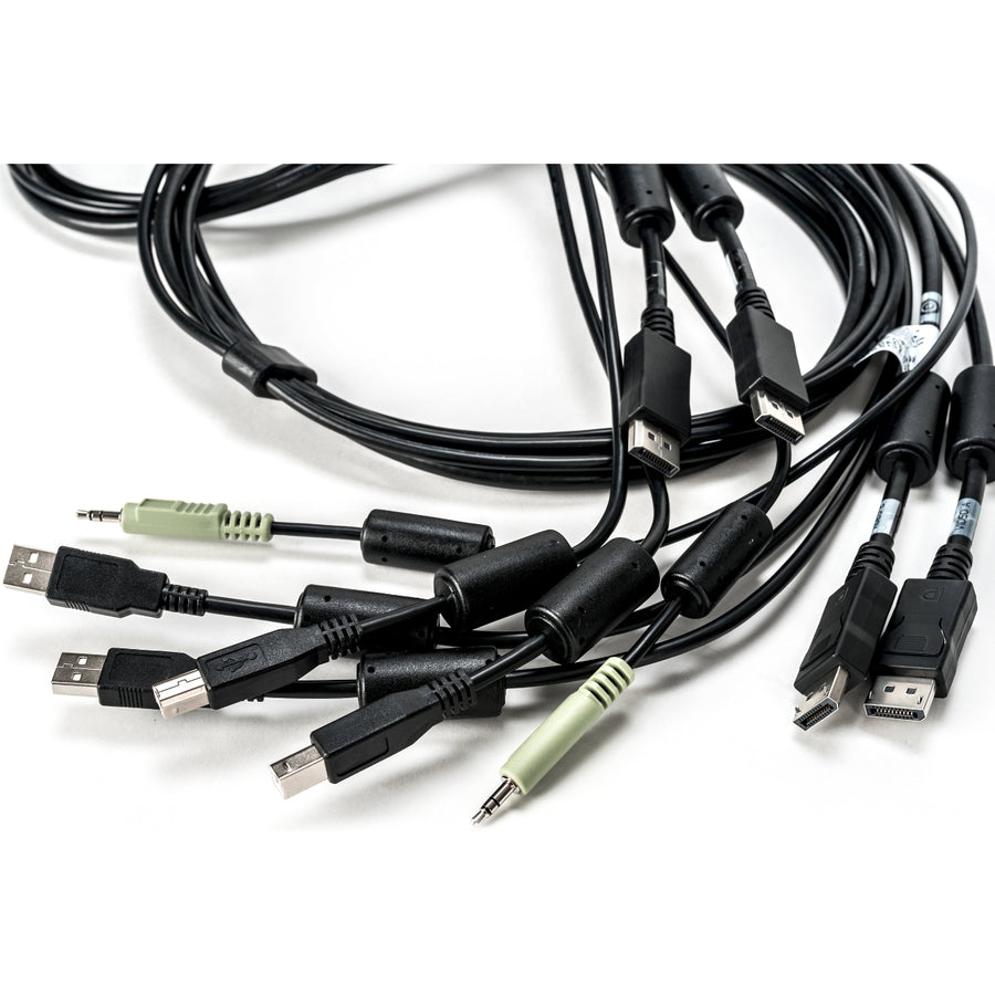 Alternate-Image1 Image for Vertiv Avocent Dual USB Keyboard and Mouse, Dual DisplayPort and Audio Cable, 6 ft. for Vertiv Avocent SV and SC Series Switches