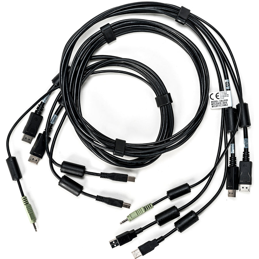 Alternate-Image2 Image for Vertiv Avocent Dual USB Keyboard and Mouse, Dual DisplayPort and Audio Cable, 6 ft. for Vertiv Avocent SV and SC Series Switches