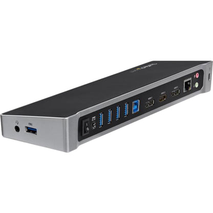 Alternate-Image1 Image for StarTech.com USB 3.0 Triple Monitor Docking Station - Compatible with Windows / macOS - Supports Three Displays - 2 x DisplayPort and HDMI or 4K Ultra HD on a Single Monitor - USB3DOCKH2DP