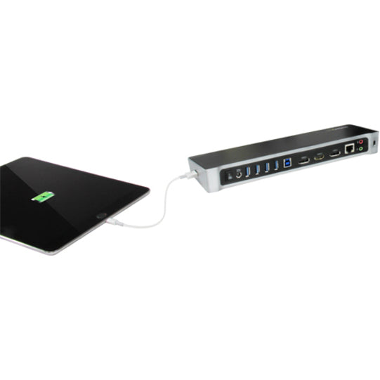 Alternate-Image7 Image for StarTech.com USB 3.0 Triple Monitor Docking Station - Compatible with Windows / macOS - Supports Three Displays - 2 x DisplayPort and HDMI or 4K Ultra HD on a Single Monitor - USB3DOCKH2DP