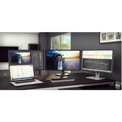 Life-Style Image for StarTech.com USB 3.0 Triple Monitor Docking Station - Compatible with Windows / macOS - Supports Three Displays - 2 x DisplayPort and HDMI or 4K Ultra HD on a Single Monitor - USB3DOCKH2DP