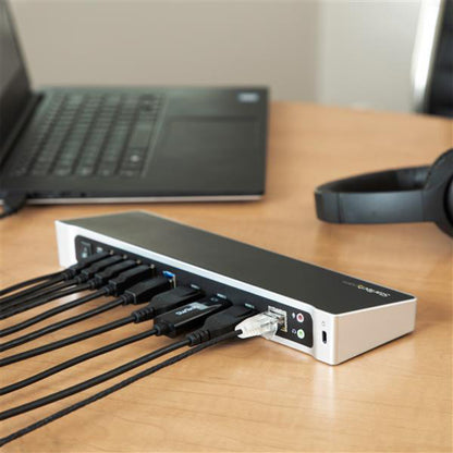 Alternate-Image5 Image for StarTech.com USB 3.0 Triple Monitor Docking Station - Compatible with Windows / macOS - Supports Three Displays - 2 x DisplayPort and HDMI or 4K Ultra HD on a Single Monitor - USB3DOCKH2DP