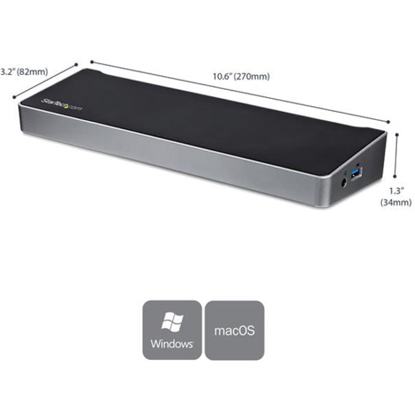 Alternate-Image4 Image for StarTech.com USB 3.0 Triple Monitor Docking Station - Compatible with Windows / macOS - Supports Three Displays - 2 x DisplayPort and HDMI or 4K Ultra HD on a Single Monitor - USB3DOCKH2DP