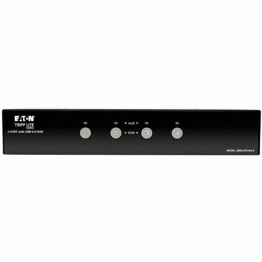 Front Image for Eaton Tripp Lite Series 4-Port DisplayPort KVM Switch with Audio, Cables and USB 3.0 SuperSpeed Hub