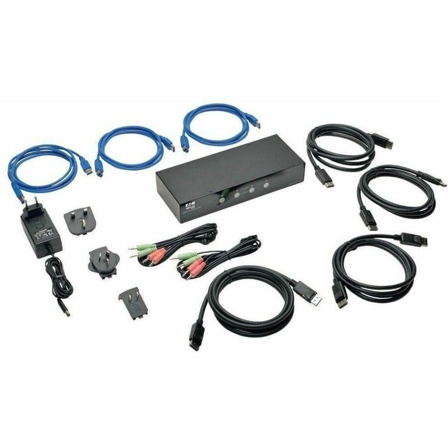Alternate-Image1 Image for Eaton Tripp Lite Series 4-Port DisplayPort KVM Switch with Audio, Cables and USB 3.0 SuperSpeed Hub