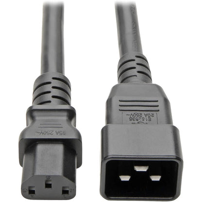 Main Image for Eaton Tripp Lite Series C20 to C13 Power Cord for Computer - Heavy-Duty, 15A, 100-250V, 14 AWG, 3 ft. (0.91 m), Black