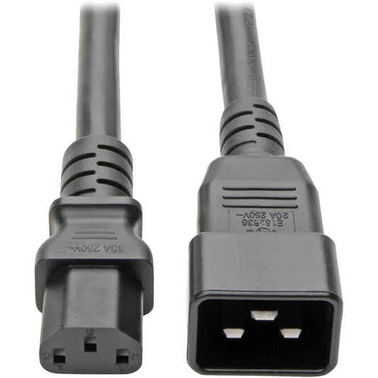 Main Image for Eaton Tripp Lite Series C20 to C13 Power Cord for Computer - Heavy-Duty, 15A, 100-250V, 14 AWG, 3 ft. (0.91 m), Black