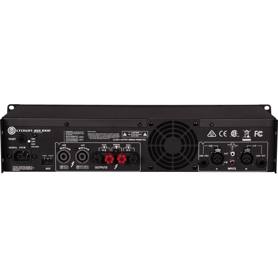 Rear Image for Crown XLS 1002 Amplifier - 700 W RMS - 2 Channel - Black