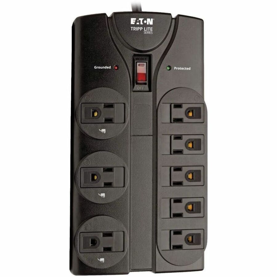 Alternate-Image3 Image for Eaton Tripp Lite Series Protect It! 8-Outlet Surge Protector, 8 ft. (2.43 m) Cord, 1440 Joules, Black Housing
