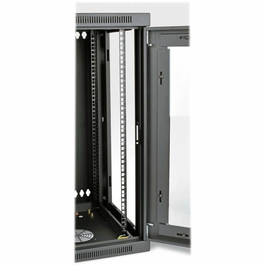 Alternate-Image3 Image for Eaton Tripp Lite Series SmartRack 15U Low-Profile Switch-Depth Wall-Mount Half-Height Rack Enclosure, Clear Acrylic Window, Hinged Back